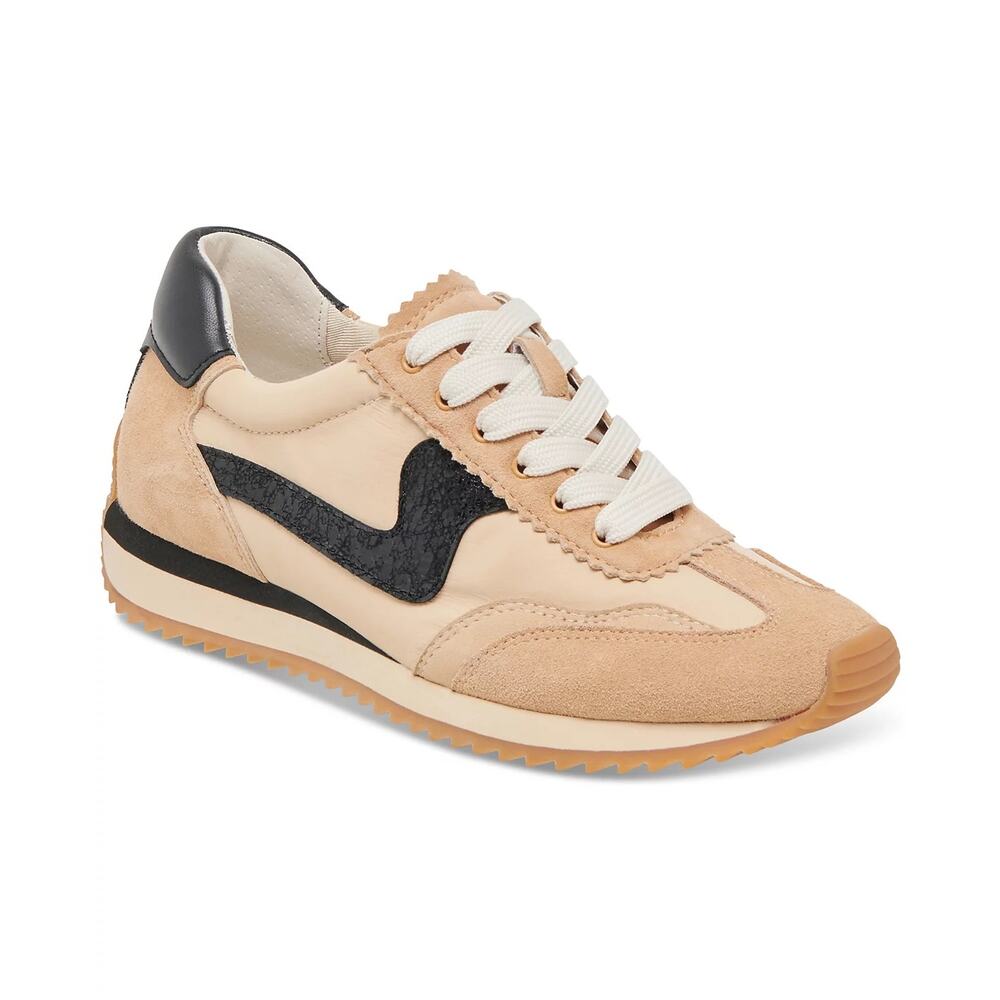 Dolce Vita Beige Black Suede & Leather Women's Sneaker